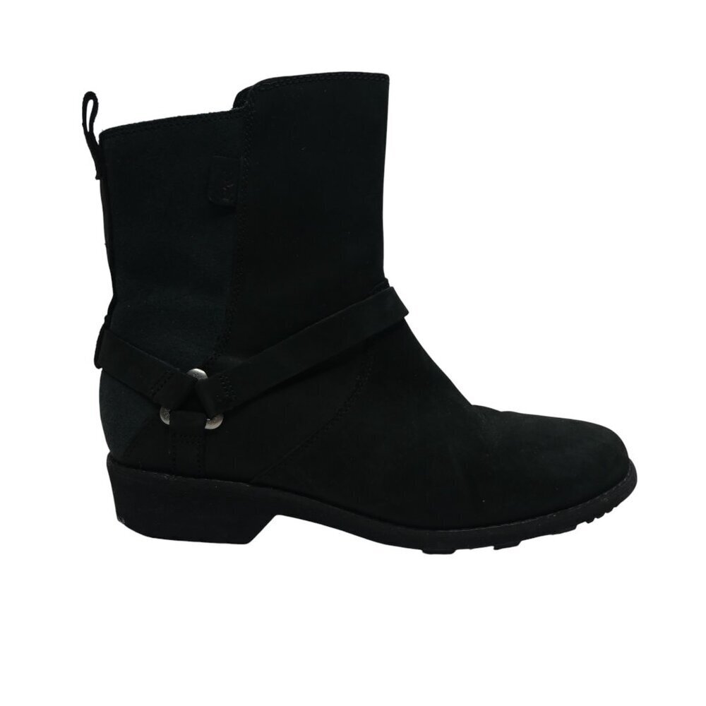 Teva De La Vina Dos Black Leather Biker Moto Waterproof Boots Womens 8 - Picture 2 of 13